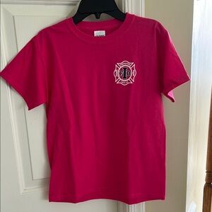 Gildan Kids Pink Firefighter Tee